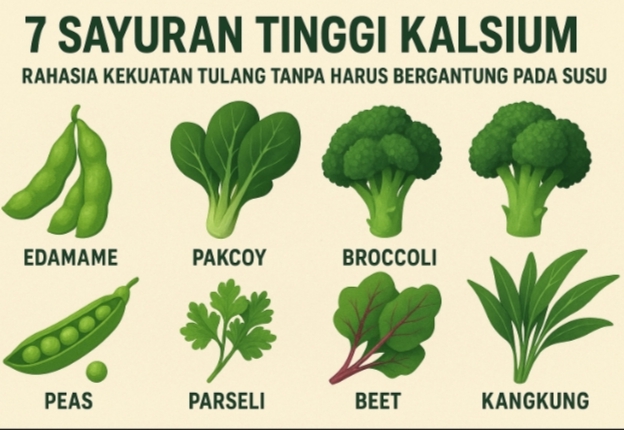 7 Sayuran Tinggi Kalsium, Rahasia Kekuatan Tulang Tanpa Harus Bergantung pada Susu