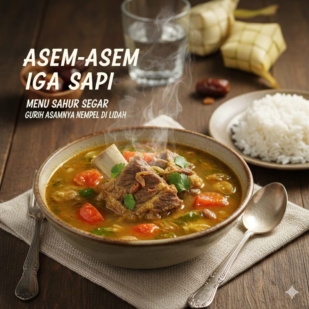 Asem-Asem Iga Sapi, Hangatkan Sahur dengan Kuah Asam Gurih yang Menggoda Selera